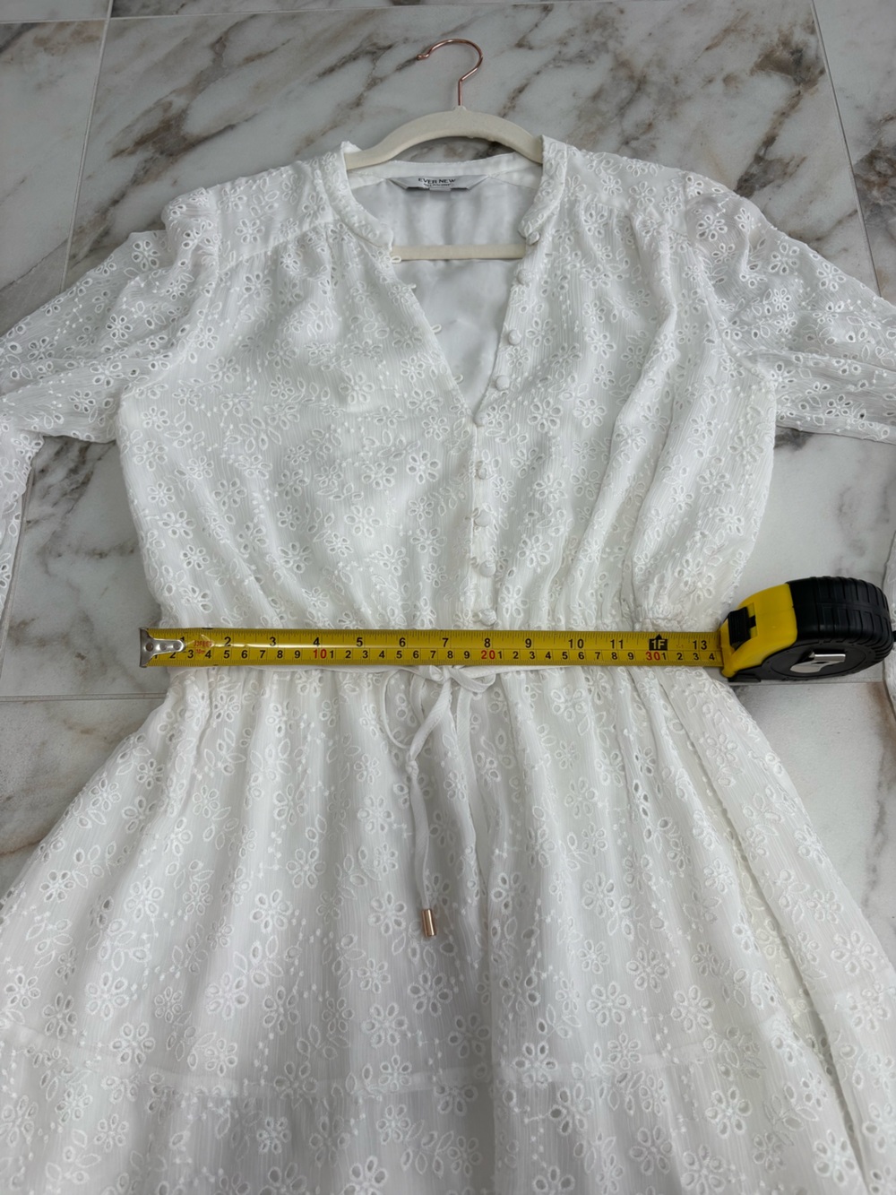 Ever New Katrina Lace Skater Mini Dress White Eyelet | Size 6 Summer Cottagecore - Picture 9 of 9